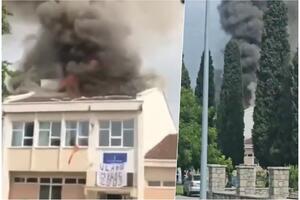 MATURANTI TOKOM PROSLAVE ZAPALILI KROV ŠKOLE: Haos u Podgorici, vatrogasci i policija HITNO REAGOVALI (VIDEO)