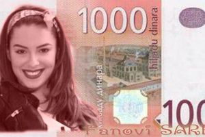 Sara Jo na novčanici od 1.000 dinara