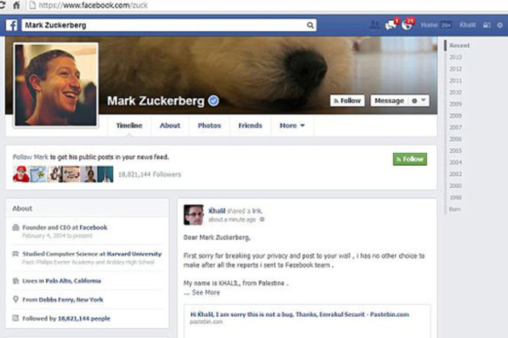 PAO CUKENBERG: Ovako je Palestinac hakovao Fejsbuk!