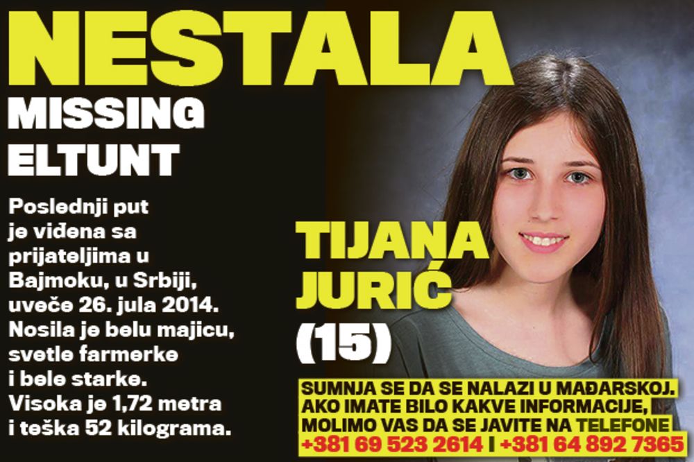 NESTALA MISSING ELTUNT Tijana Jurić (15)!