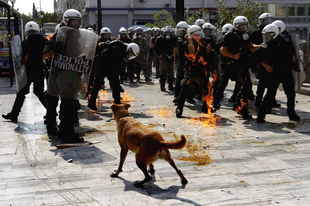 (VIDEO) HRABRO SRCE NIJE IZDRŽALO: Zbogom kuci Kobasici, simbolu grčkih protesta