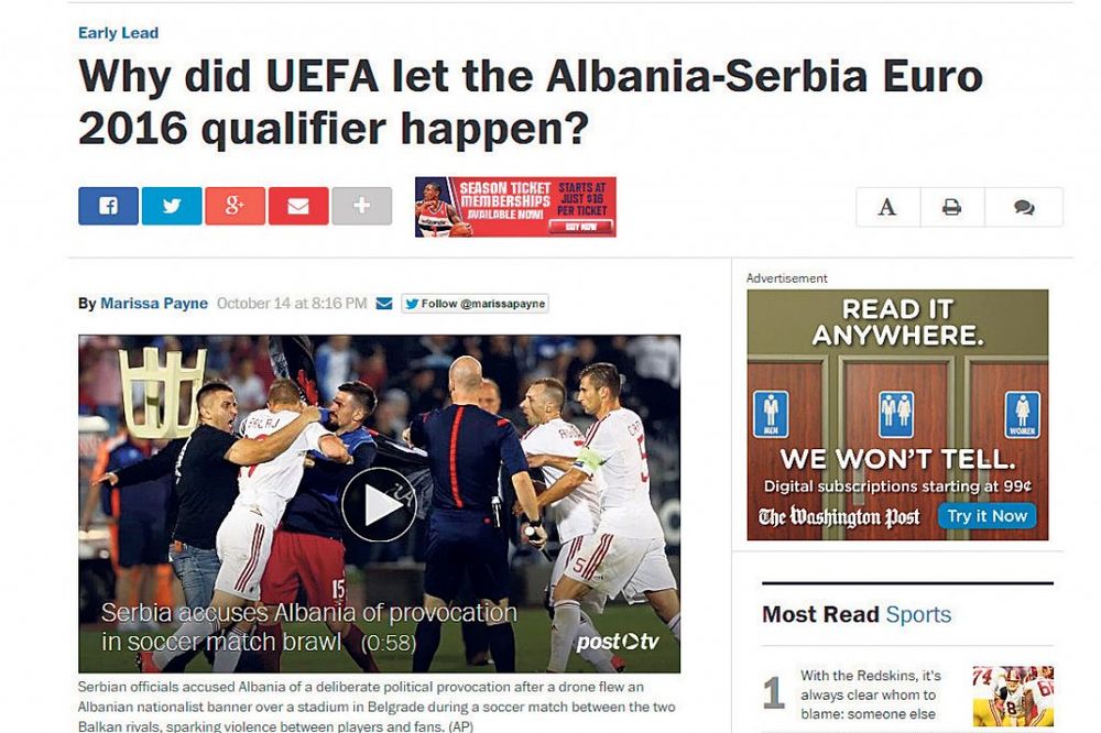 STRANI MEDIJI: UEFA je kriva za haos u Srbiji