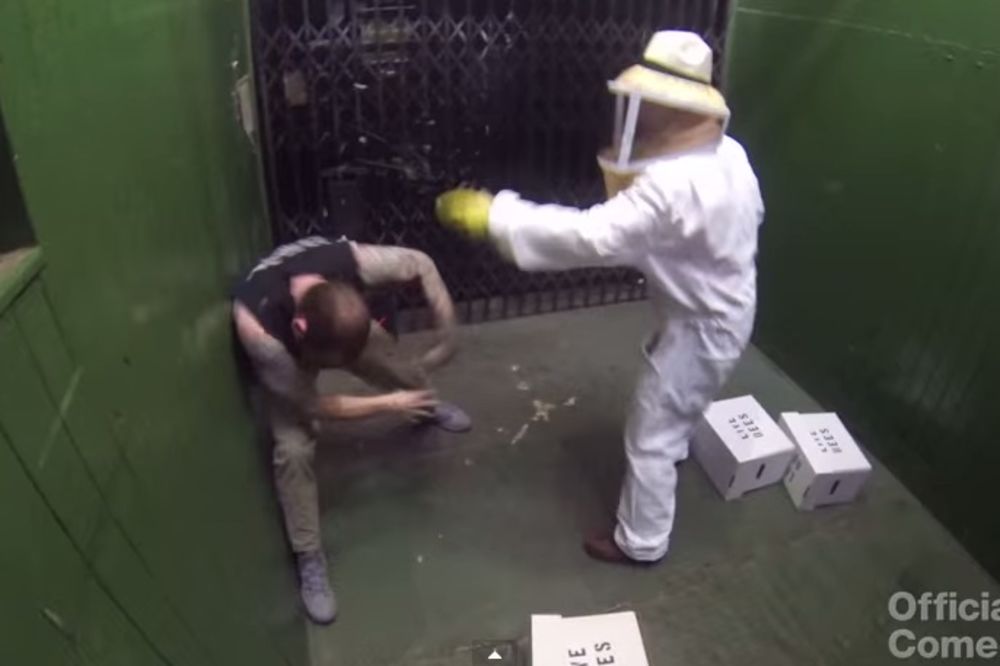 (VIDEO) Pčelaru ispale kutije s pčelama ubicama, a onda je nastao haos u liftu...