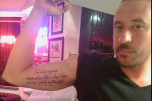 SLAVI NOVI ŽIVOT: Gutijerez posvetio tetovažu pobedi nad rakom testisa