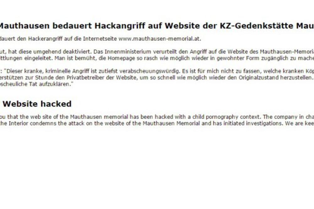 BOLESNO: Hakovan sajt Mauthauzena, hakeri pustili dečju pornografiju!