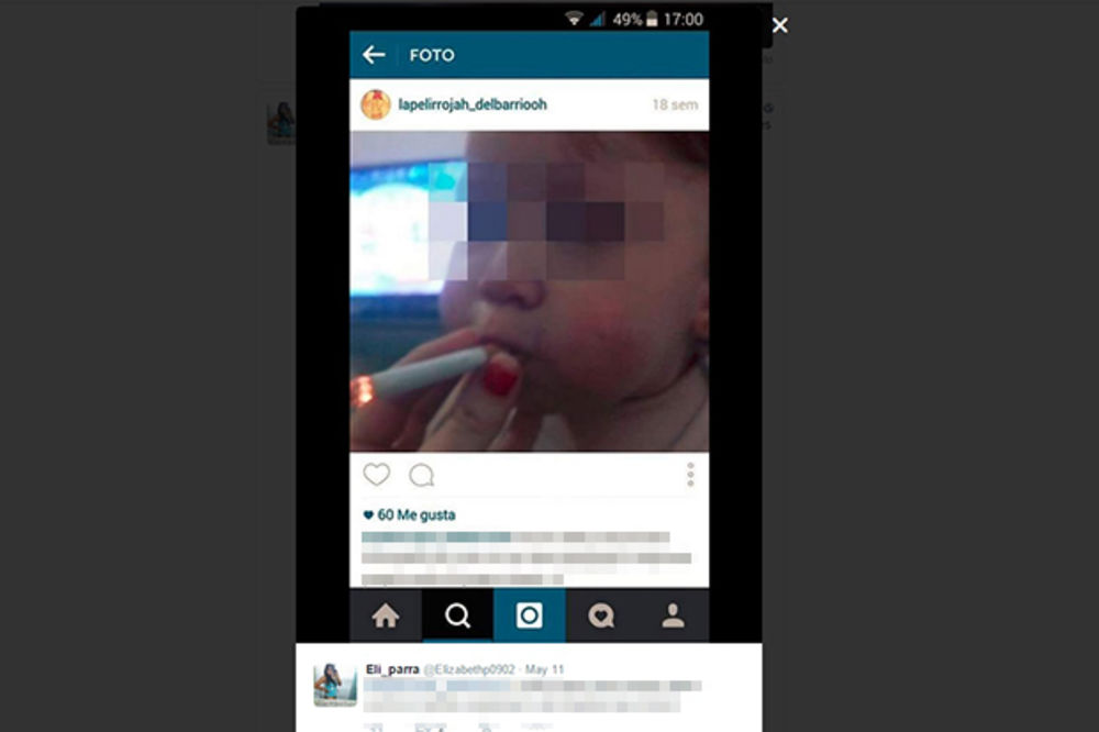 (FOTO) KO NJOJ DADE DETE: Mama (18) bebi (1) dala da puši cigaretu pa se hvalila na Instagramu!