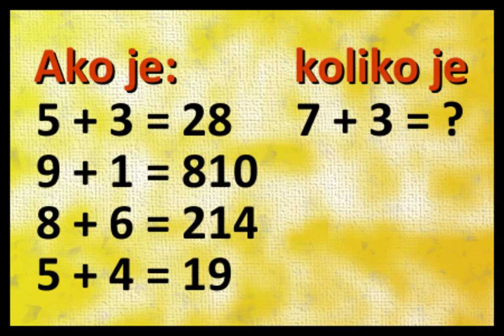 MATEMATIČKA ZAGONETKA: Samo 5 odsto ljudi rešiće ovo za 30 sekundi