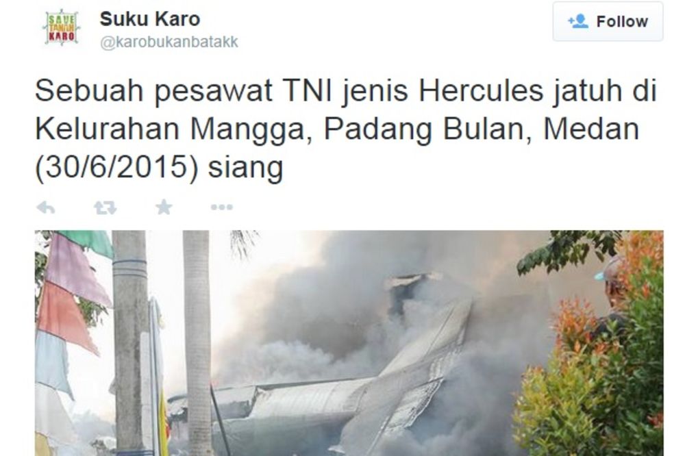 (VIDEO) DRAMA U INDONEZIJI: Najmanje 30 ljudi poginulo u padu vojnog aviona na stambene zgrade