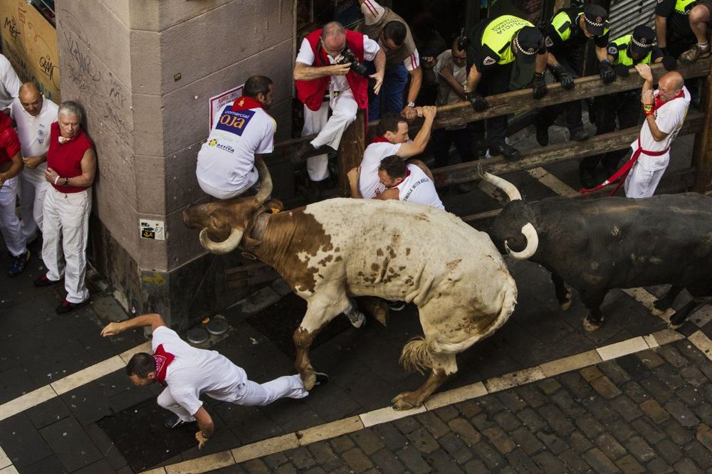 (VIDEO I FOTO) ISPIT MUŠKOSTI ILI LUDOSTI: 3 izbodena već prvog dana trke s bikovima u Pamploni