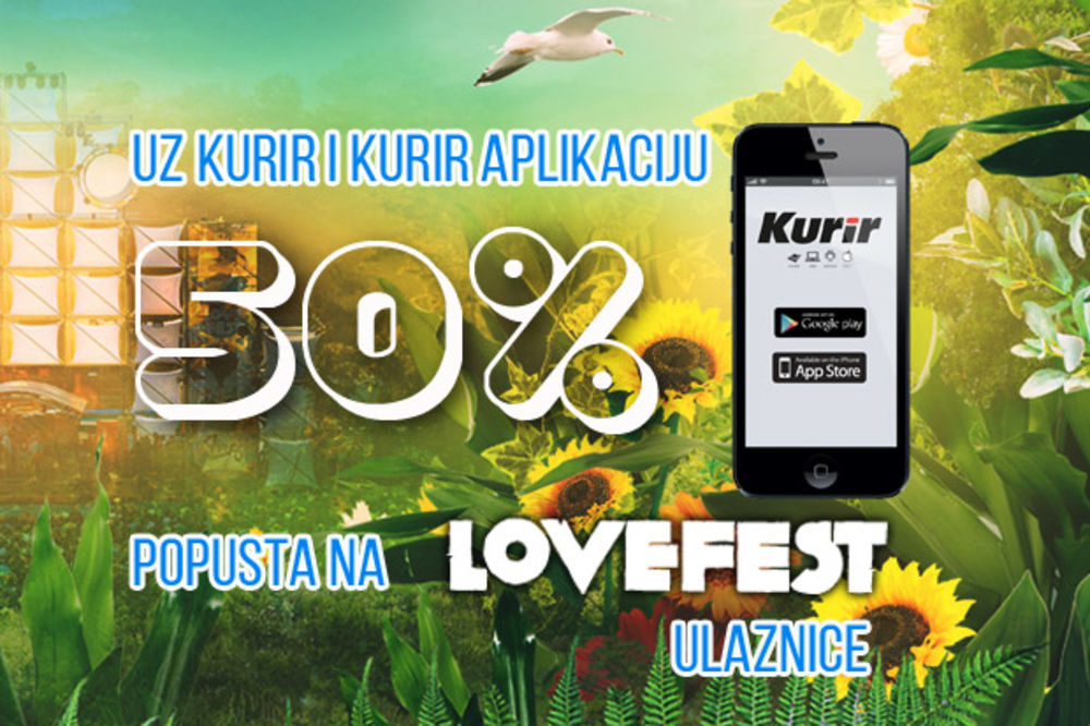 Uz Kurir aplikaciju 50 odsto popusta na Lovefest ulaznice