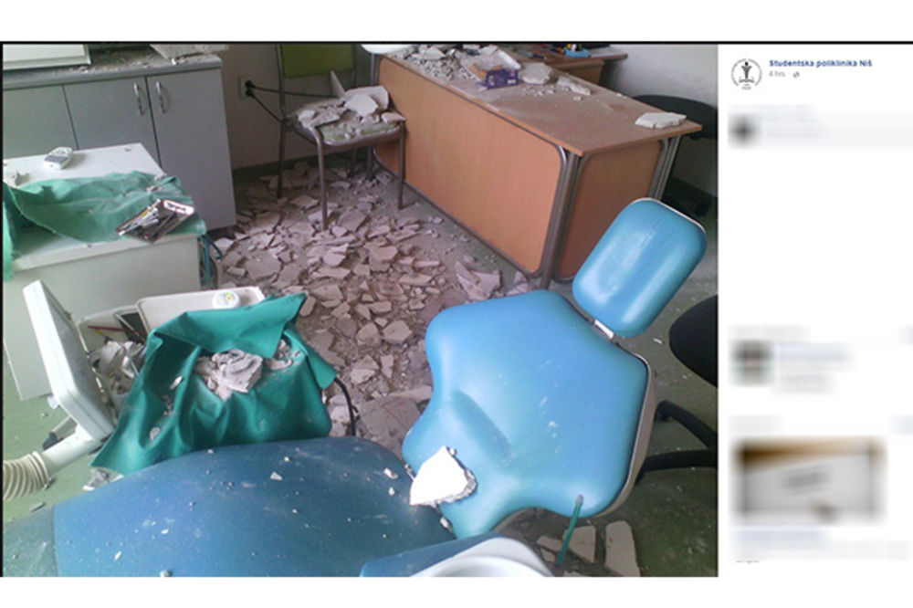 (FOTO) NIŠ: Pao deo plafona na Zubnom u studentskoj poliklinici