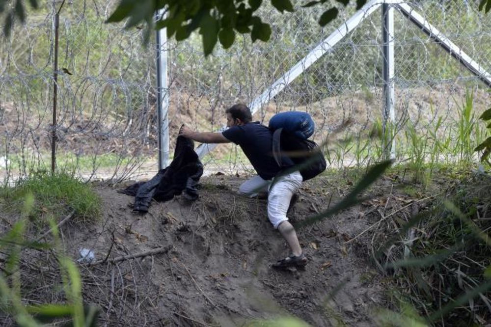 (FOTO) NI HAPŠENJA IH NE PLAŠE: Izbeglice preskaču ogradu, hrle ka Evropi