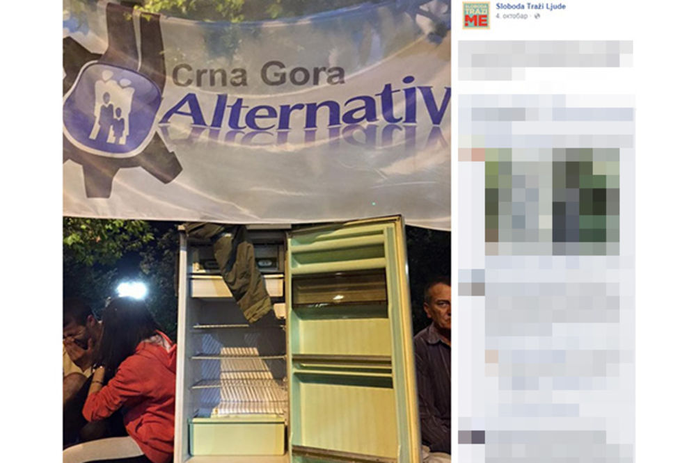 (FOTO) BUNT CRNOGORACA: Ovaj prazan frižider je simbol protesta