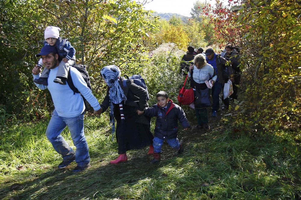 PREKO VOĆNJAKA I POLJA: Stotine izbeglica mimo policije ulazi u Hrvatsku
