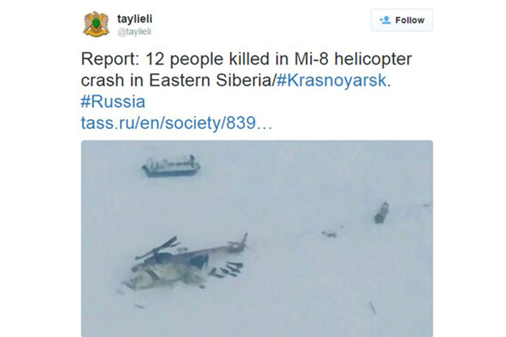 TEŠKA NESREĆA U SIBIRU: Srušio se ruski helikopter, najmanje 15 mrtvih