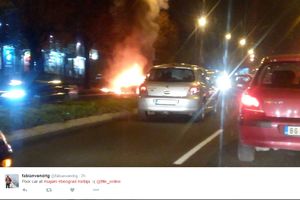 (FOTO) ZAPALIO SE U ŽUTOJ TRACI: Izgoreo auto kod Sajma