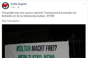 ANTIFAŠISTI OSTAVILI PORUKU HASANBEGOVIĆU: Hrvatskog ministra prozvali sloganom iz Aušvica