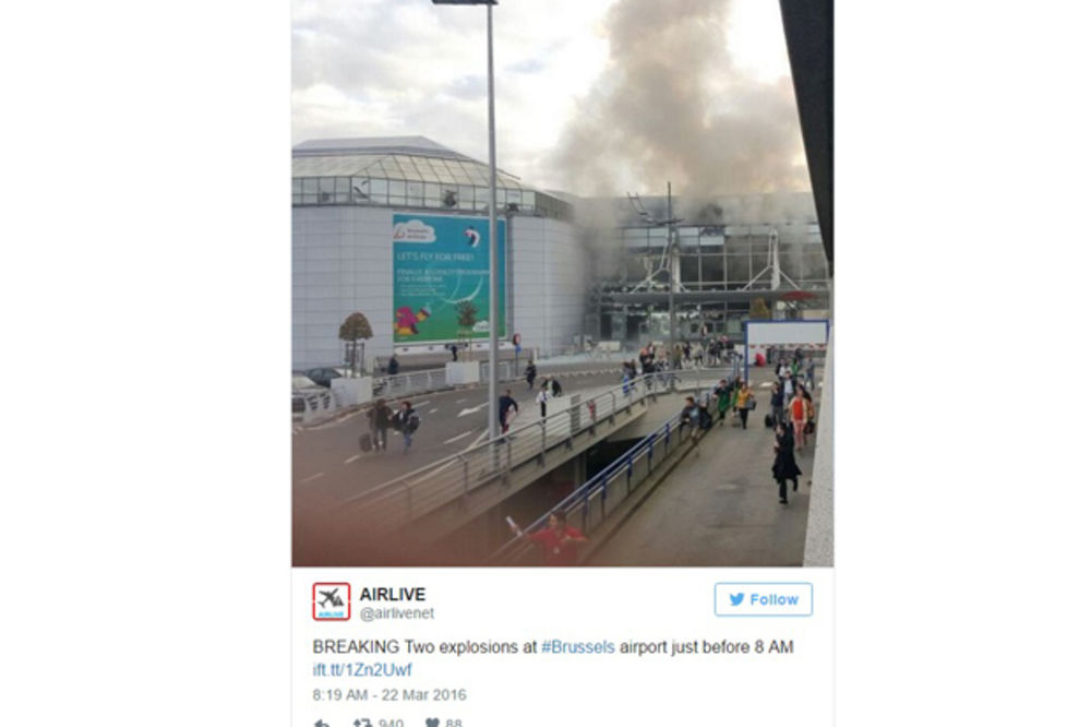 (UZNEMIRUJUĆI VIDEO) SNIMLJEN NAPAD: Pogledajte trenutak eksplozije bombe na aerodromu u Briselu