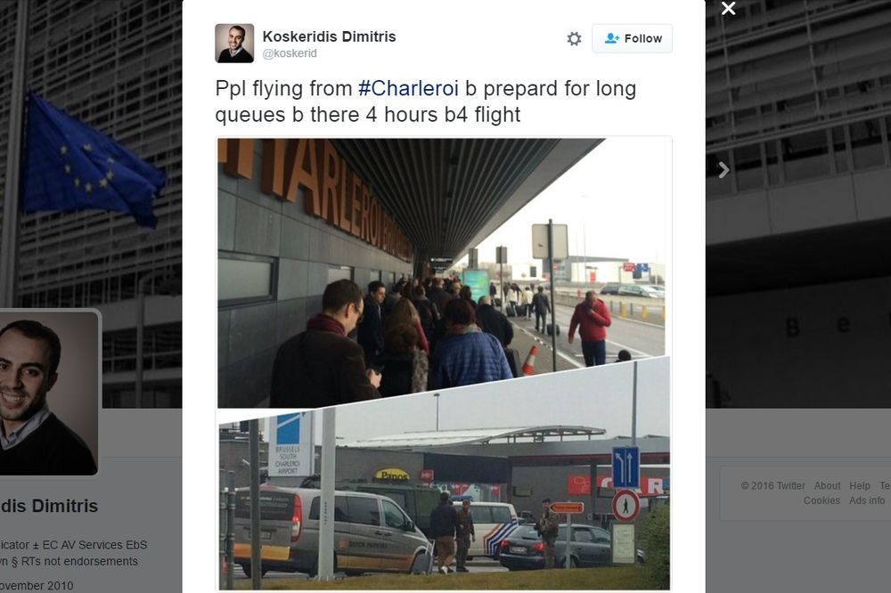 PANIKA U BELGIJI: Uzbuna na aerodromu Šarleroa, nađen sumnjivi auto!