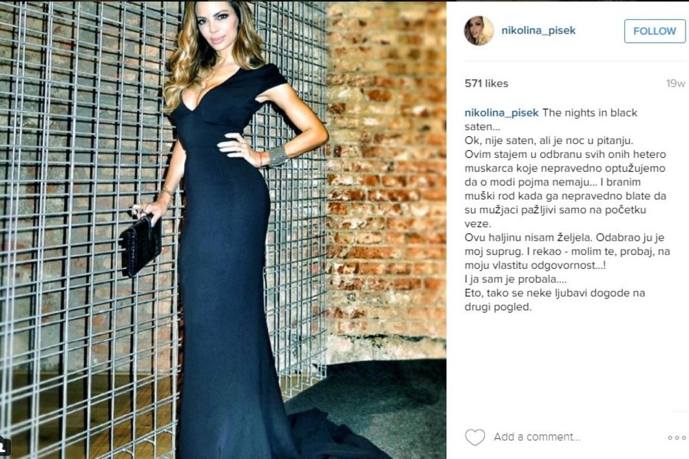 (FOTO) NE PRIHVATA STARENJE: Nikolina Pišek objavila URNEBESAN komentar na Instagramu! Plakaćete!