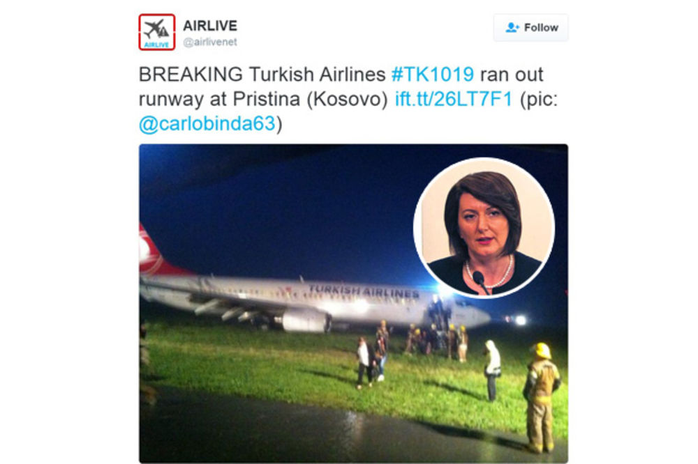 UZBUNA U PRIŠTINI: Turski avion promašio pistu, Jahjaga ipak nije bila u njemu