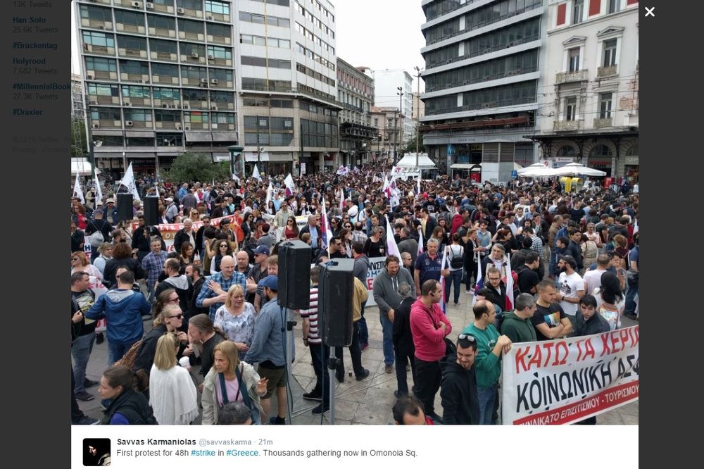 GRČKA PARALISANA: Počeo dvodnevni generalni štrajk