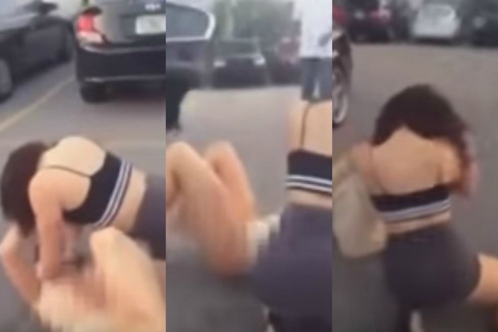 (VIDEO +18) PROLAZNICI SU BILI ŠOKIRANI: Polugole devojke se potukle na parkingu i pokazale baš sve