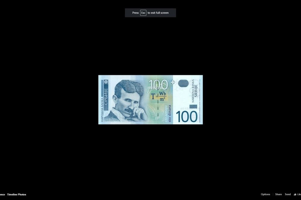 (FOTO) INTERNET ODAO POČAST NIKOLI TESLI: Fotografija novčanice od 100 dinara opet obišla svet