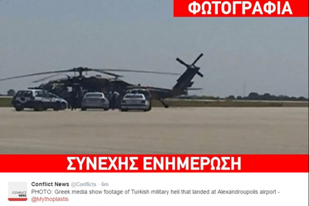 TRAŽE POLITIČKI AZIL: Osmorica pučista vojnim helikopterom sleteli na sever Grčke