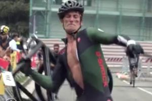 (VIDEO) NAPAD BESA KAKAV DO SADA NISTE VIDELI: Pao pred ciljem, a onda je monstruozno uništio bicikl