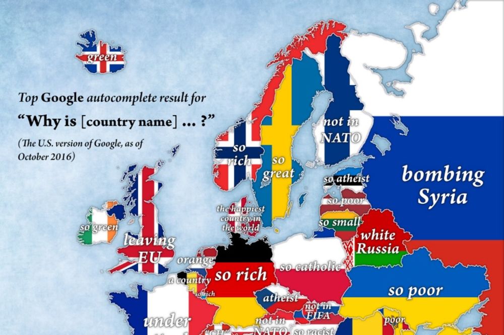 STEREOTIPI: Ova mapa pokazuje po čemu su evropske zemlje prepoznatljive, a evo kako stoji Srbija