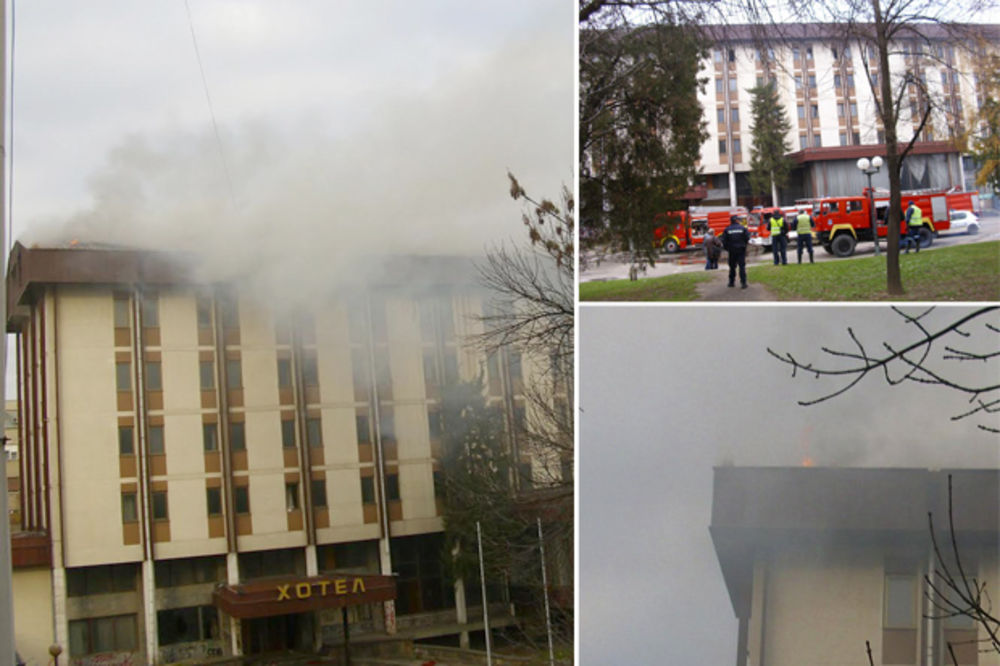 DRAMA U CENTRU LESKOVCA: Goreo hotel, vatrogasci se dva i po sata borili sa vatrom