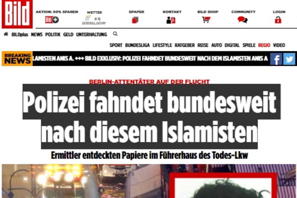 TUNIŠANINA TRAŽI CELA NEMAČKA: Terorista iz Berlina imao kontakt sa Abu Valaom!
