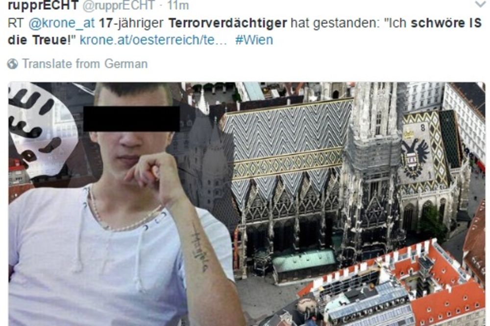 (FOTO) SPREČEN TERORISTIČKI NAPAD U BEČU: Albanac (17) planirao bombaški napad na metro!