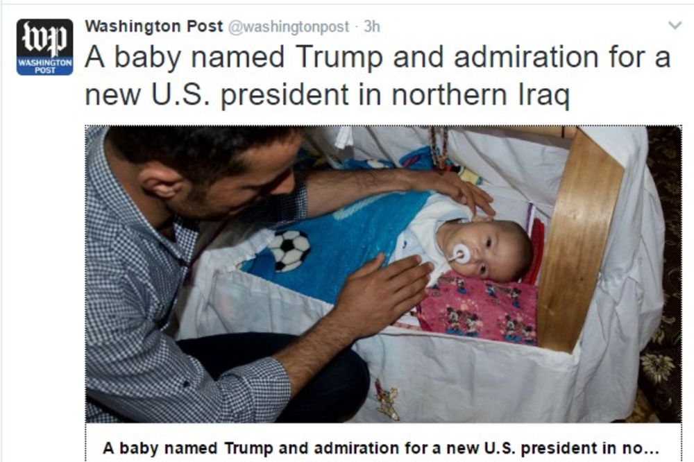 (VIDEO) RODILA SE PRVA BEBA TRAMP: Iračanin dao ime sinu po predsedniku SAD, a evo i zašto!