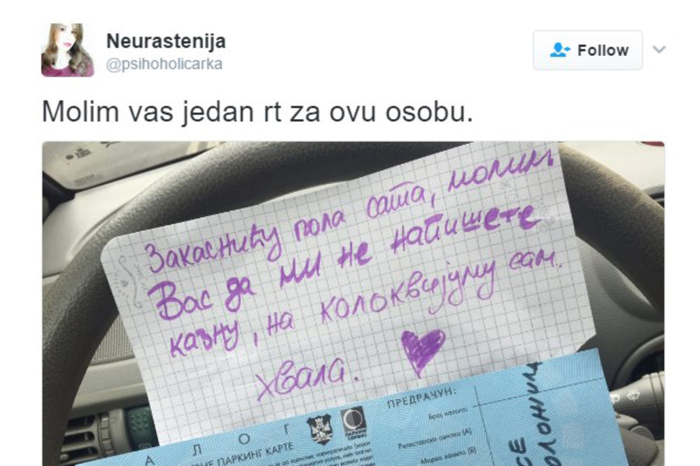 SAČEKALO JE IZNENAĐENJE: Beograđanka zamolila da ne pišu kaznu pa ugledala ovo!