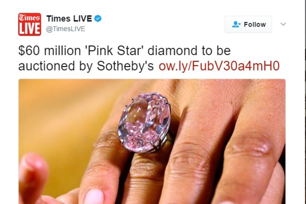 (FOTO) RUŽIČASTI REKORDER, ZVEZDA SVIH VREMENA: Ovo je najskuplji dijamant ikada prodat na aukciji!