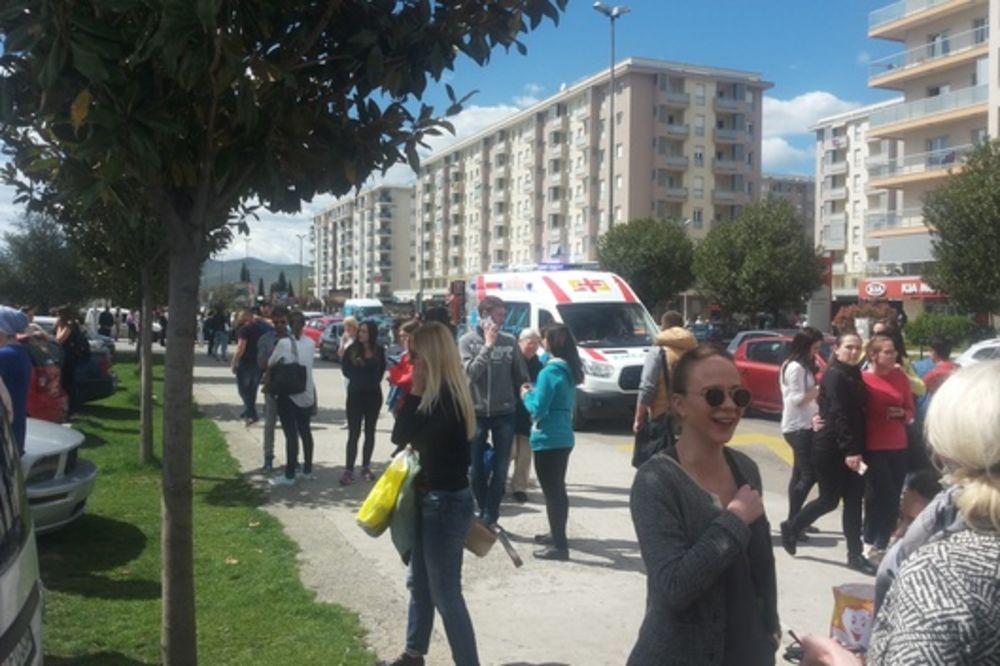 (FOTO) DRAMATIČNO U PODGORICI! Dojava o bombi u tržnom centru, evakuisano više stotina građana