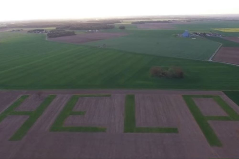 (VIDEO) HELP! Poljoprivrednik ispisao poruku OČAJA usred njive, evo kome je upućena