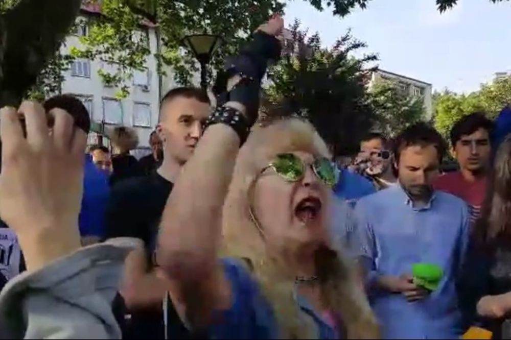 (VIDEO) PRŠTI OD PSOVKI I UVREDA: Protest i kontraprotest u isto vreme, opšti haos kod Ekonomskog!