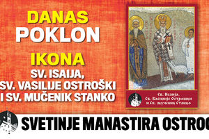 DANAS POKLON U KURIRU: Ikona koja prikazuje Sv. Isaiju, Sv. Vasilija Ostroškog i Sv. mučenika Stanka