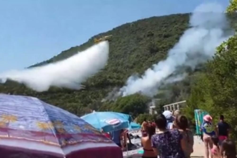 UGAŠENA VATRA NA ŽANJICAMA: Požar planuo na 20 metara od plaže dok su se turisti kupali