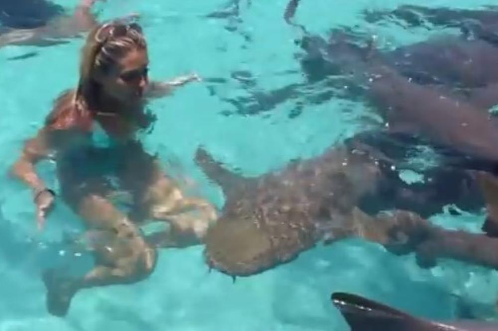 (VIDEO) MNOGI NE SMEJU NI DA POGLEDAJU SNIMAK: Devojka je upala u bazen sa ajkulama, a evo kako je reagovala!