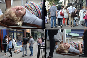 ŽENA U KRVI LEŽI NASRED ULICE: Strašan prizor zatekao je prolaznike u centru Beograda! (FOTO)