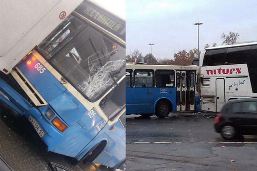 (FOTO) U CENTRU NOVOG SADA: Sudar dva autobusa, šestoro povređeno!