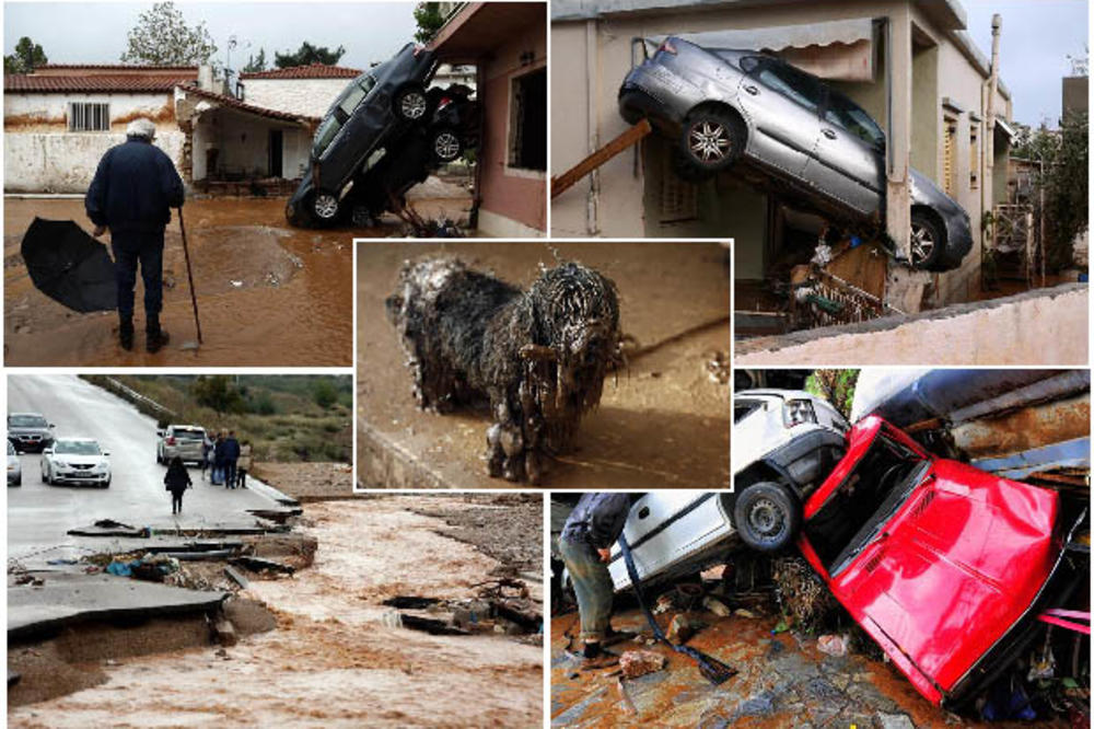 (FOTO PRIČA) OVAKO IZGLEDA GRČKA POSLE STRAVIČNIH POPLAVA: Bujice nosile sve pred sobom, meštani ne pamte ovakvu katastrofu