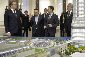 (FOTO) OBILAZAK GEOZAVODA: Vučić predstavio Beograd na vodi premijerima Grčke i Rumunije