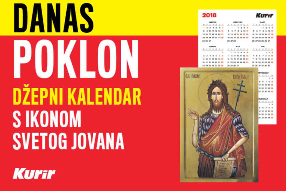 DANAS POKLON U KURIRU Svakom čitaocu poklon džepni kalendar s ikonom Svetog Jovana