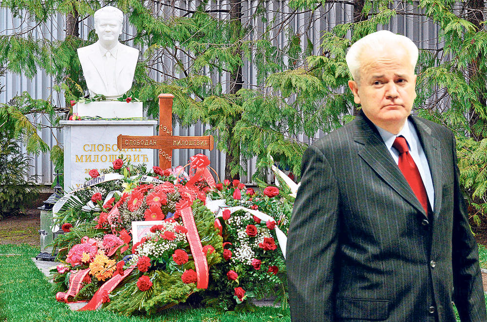 U dvorištu... Miloševićev grob u Požarevcu
