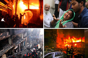 SLAVILI VENČANJE, PROGUTALA IH VATRA! 78 MRTVIH U VELIKOM POŽARU: Čuju se samo krici nad SPALJENIM TELIMA! PAKAO u Bangladešu, vatrogasci se 9 sati borili sa BUTINJOM! (FOTO, VIDEO)
